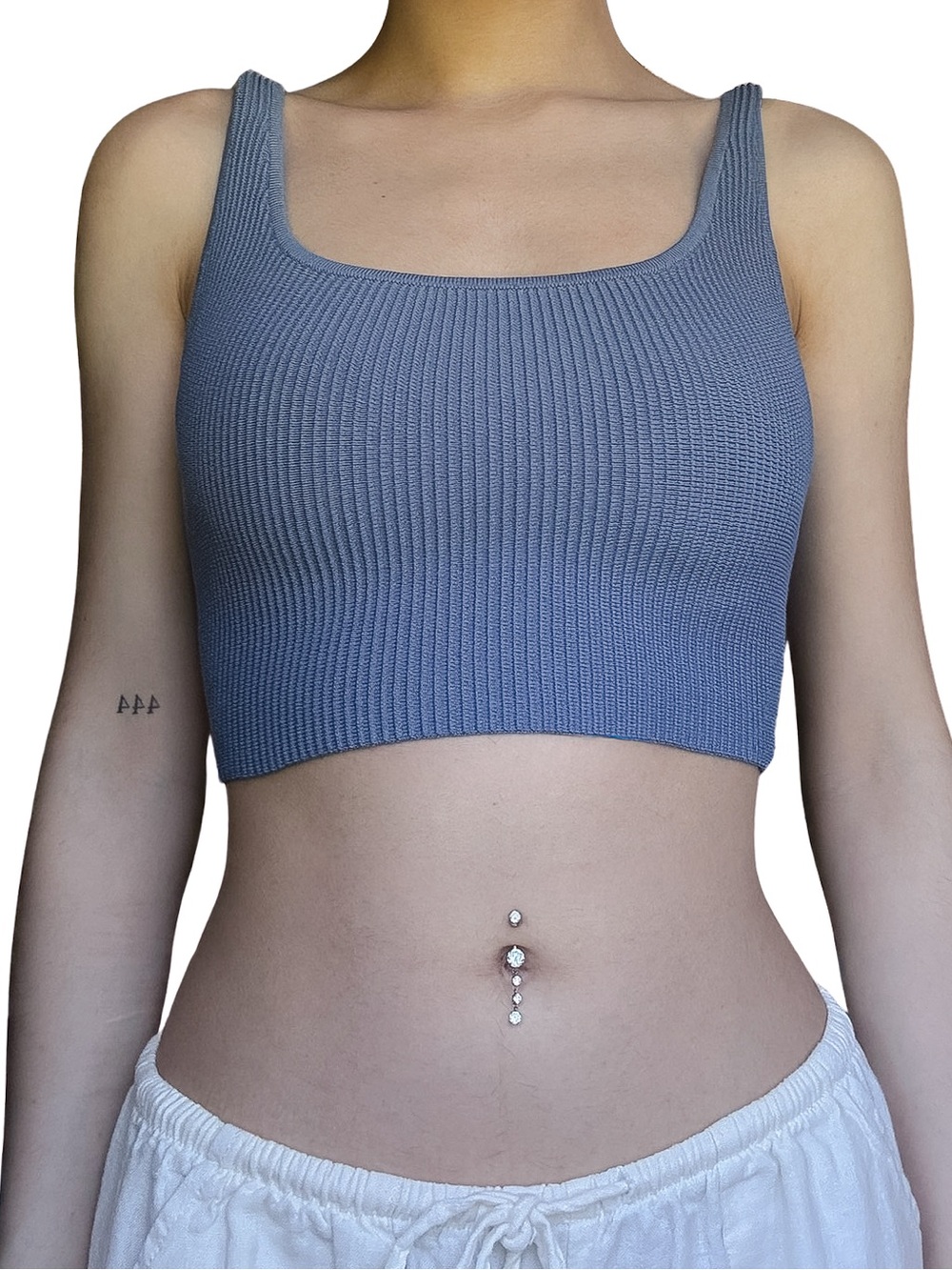 BABATON Crop Top Ribbed in Blue Size XS GUC